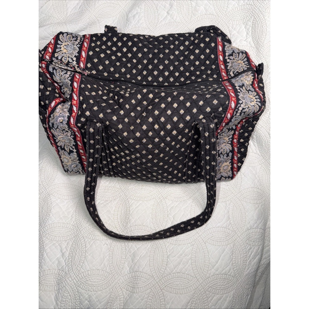 Vintage Vera Bradley Retired 2002 Classic Black Norwegian LG Duffel Travel Bag - Picture 1 of 12